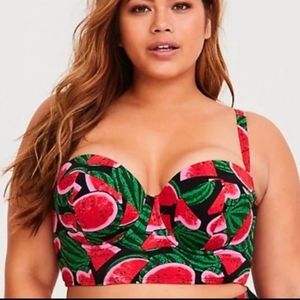 WATERMELON PUSH-UP STRAPLESS BIKINI TOP